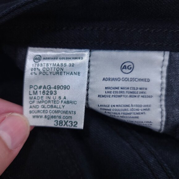 Adriano Goldschmied Jeans Mens 38x31 The Tellis Modern Slim Straight Black Denim - Picture 8 of 9